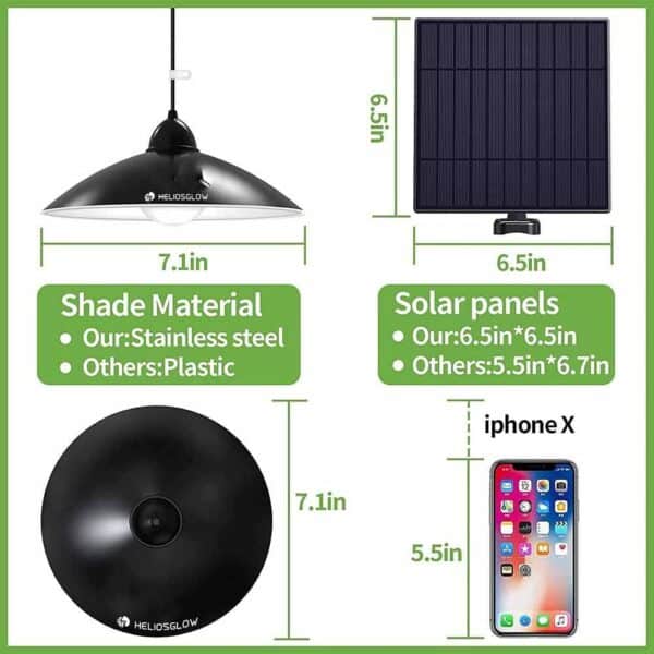 Solris™ Solar Pendant Shed Light with Classic and Moderns Style Lamp — image 5
