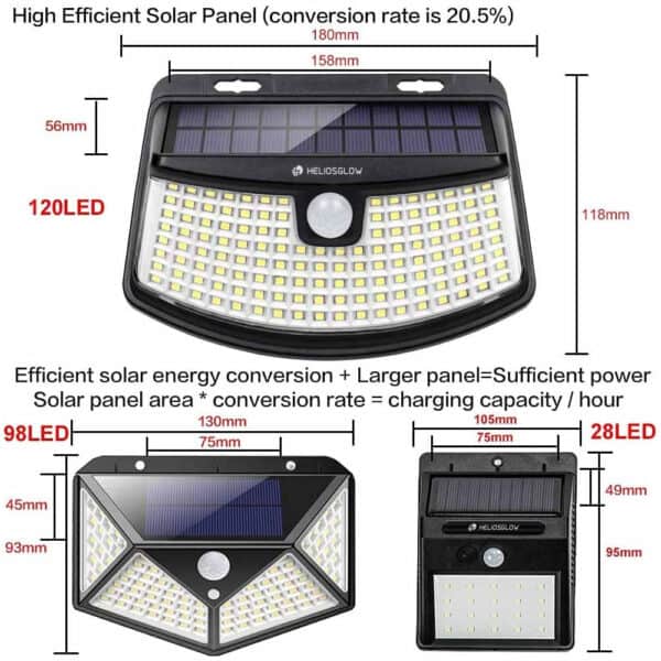 Solris™ 120 LED Solar Wall Outdoor Light with Light Reflector and Security — image 4