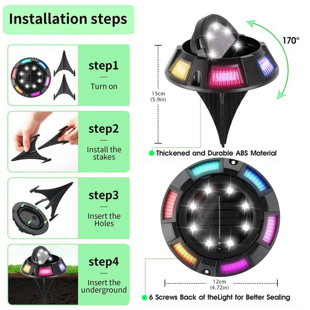 Waterproof Solar Ground Outdoor Lights 6