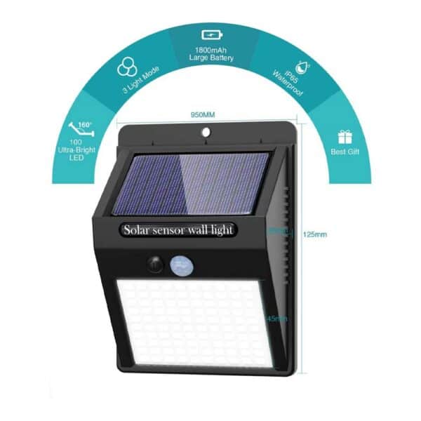 Solris™ 100 LED Solar Security Wall Light with Motion Sensor — image 5