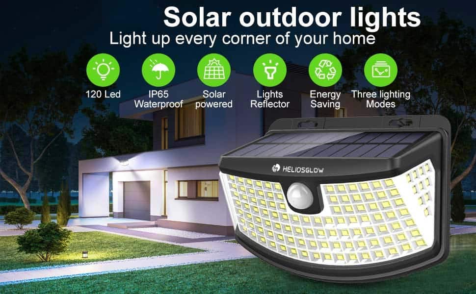 solar outdoor wall lights with light reflector