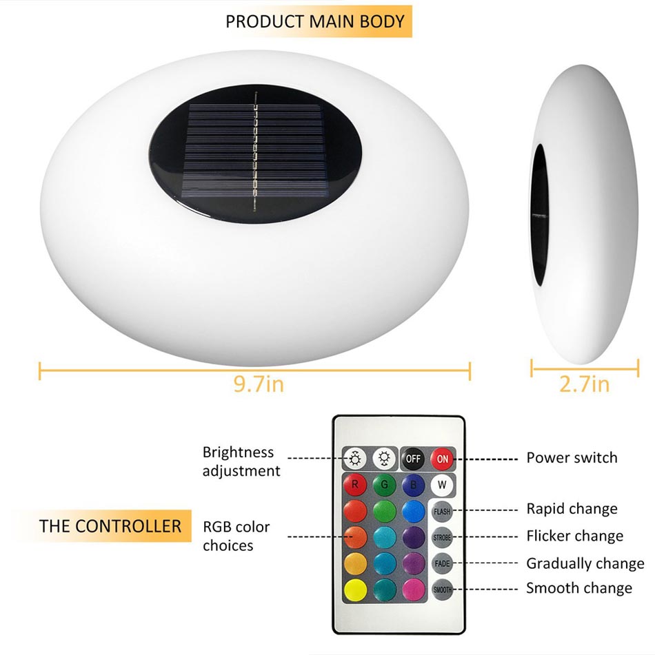 solar led floating pool light 3