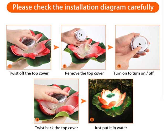 lotus lamp pool solar lights