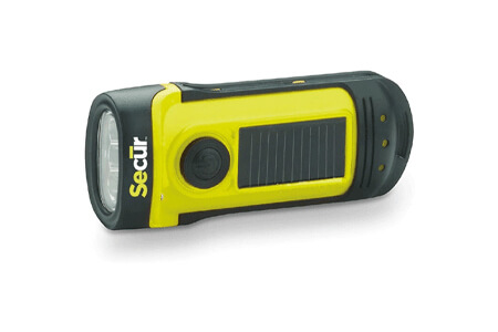 Secure Dynamo 8 Lumen Solar Waterproof LED Rechargeable Flashlight