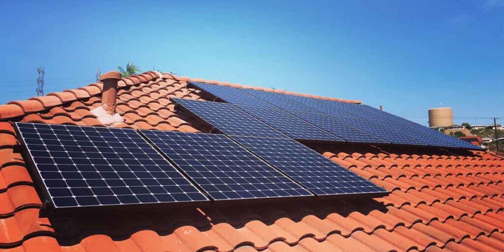Tile Roof WIth Solar Panels